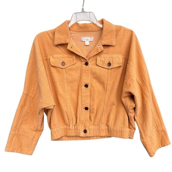 Brand of the Free Baggy Corduroy Sand Yellow Jacket Women Sz Small Chunk Dolman - Picture 2 of 9